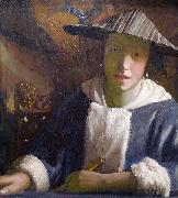 Girl with a flute., Johannes Vermeer